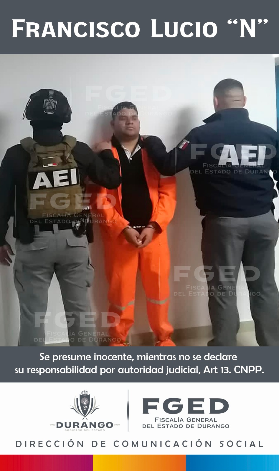 DETENCIÓN EXITOSA DEL REO EVADIDO DEL CERESO NO. 3 DE CIUDAD JUÁREZ