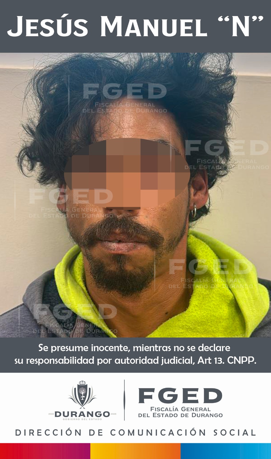 FGED OBTIENE VINCULACIÓN A PROCESO PARA PRESUNTO HOMICIDA DE MENOR EN FRACC. RÍO DORADO