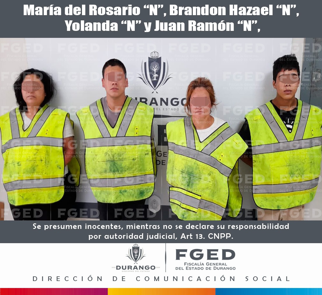 FGED LOGRA DETENCIÓN DE PRESUNTOS RESPONSABLES DE HOMICIDIO EN ZONA CENTRO, DGO.