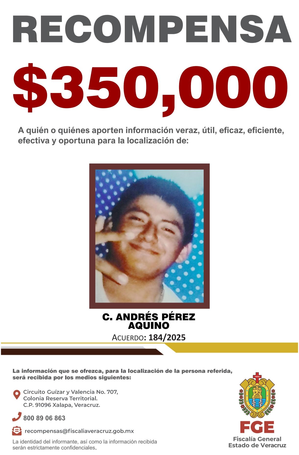 🚨 ¿HAS VISTO a Andrés Pérez Aquino? 🚨