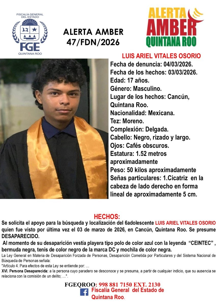 🚨 ¿HAS VISTO A LUIS ARIEL VITALES OSORIO? 🚨