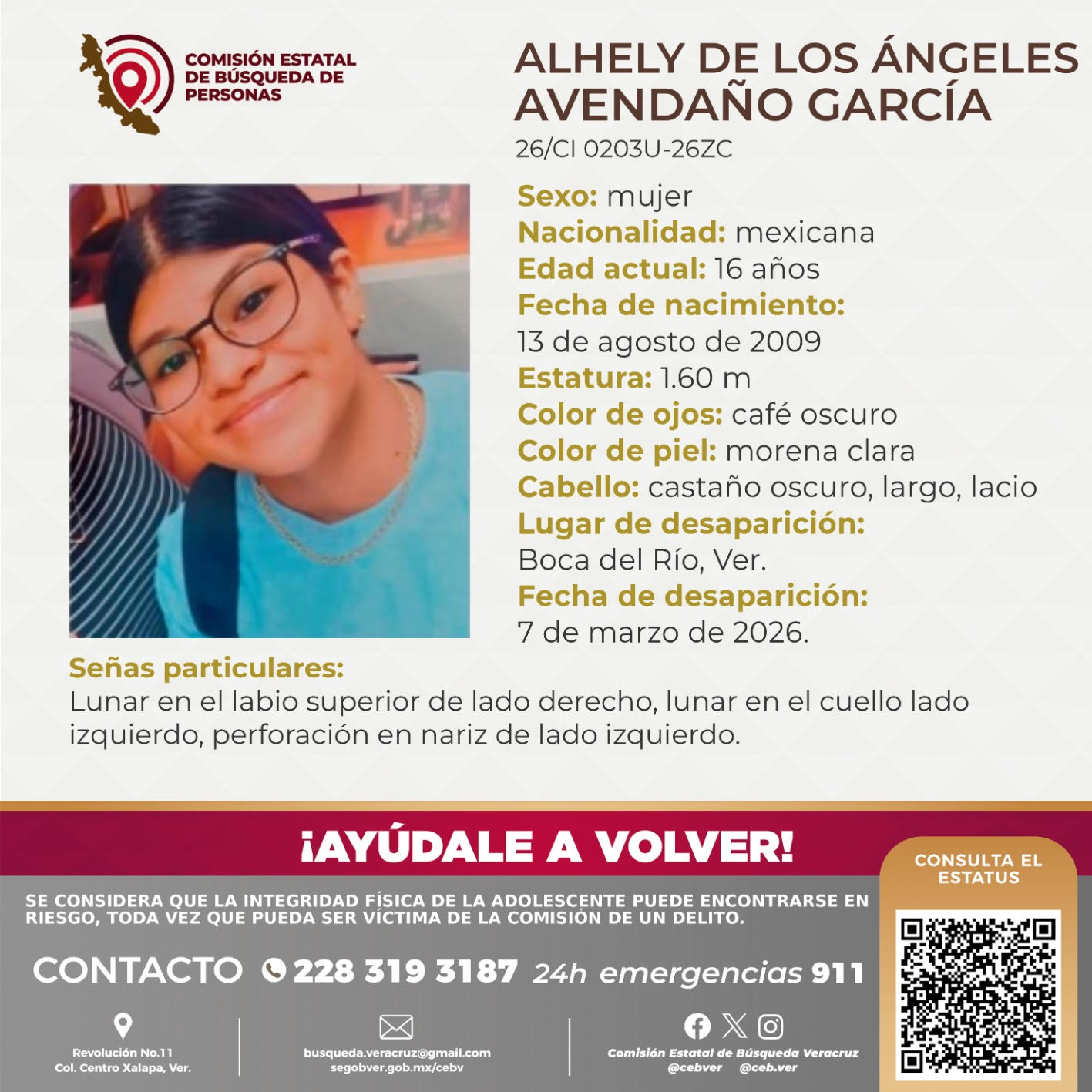 Se activa la Alerta Nacional de Búsqueda 🚨 ¿HAS VISTO A? 🚨
